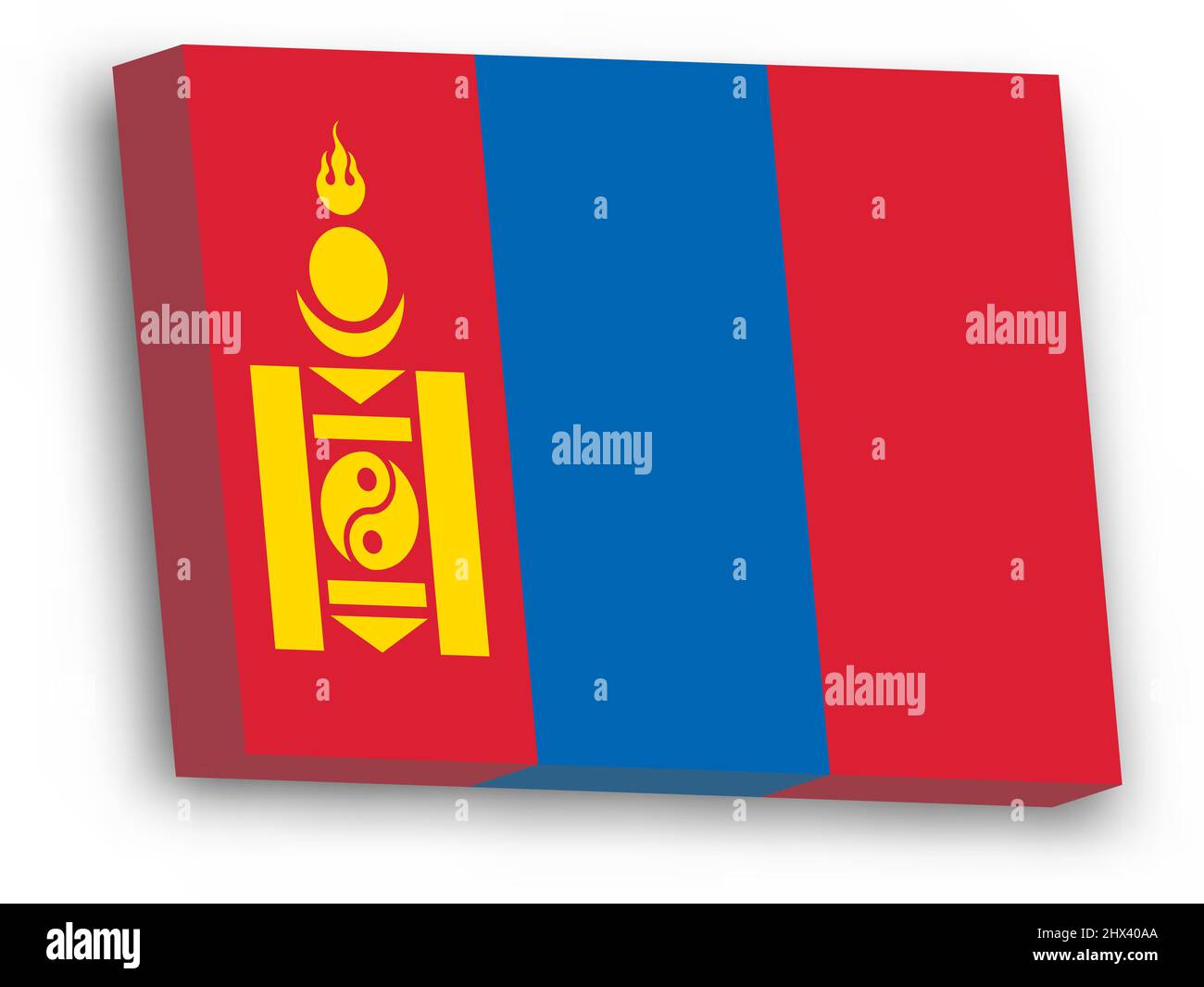 3D vector flag of Mongolia Stock Vector Image & Art - Alamy