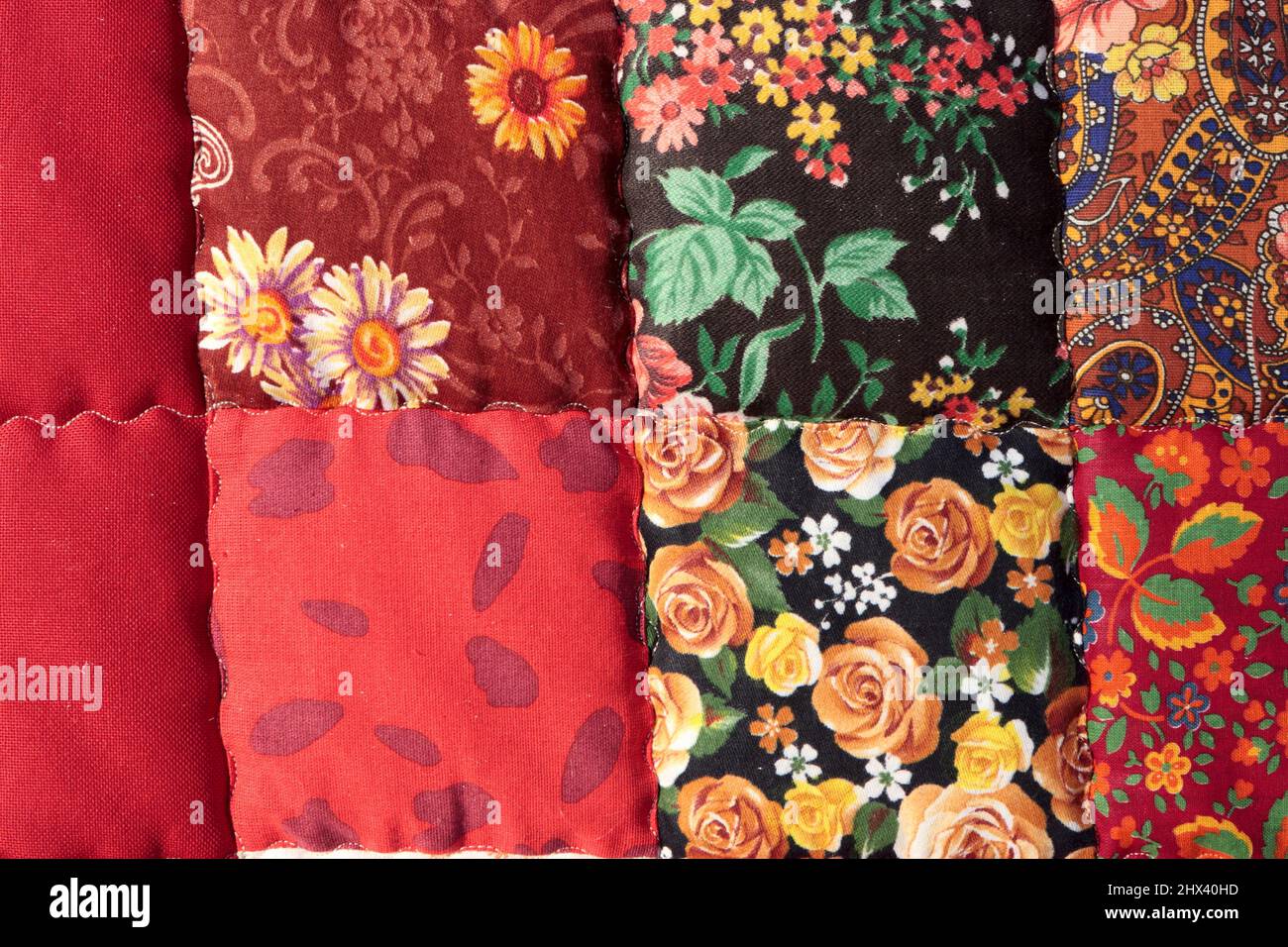 The russian patchwork quilt in market as background Stock Photo
