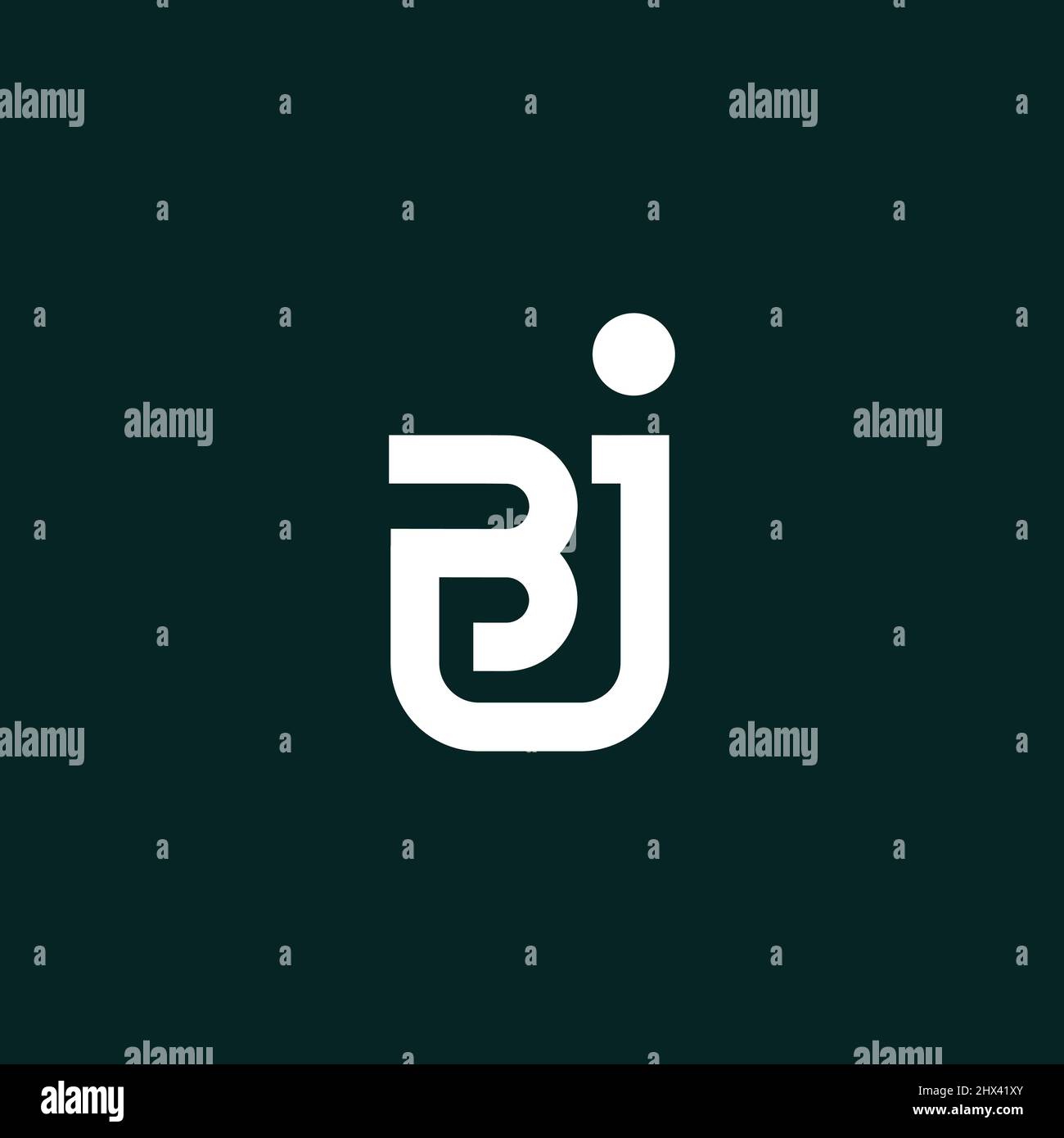The initials BJ logo is simple and modern Stock Vector