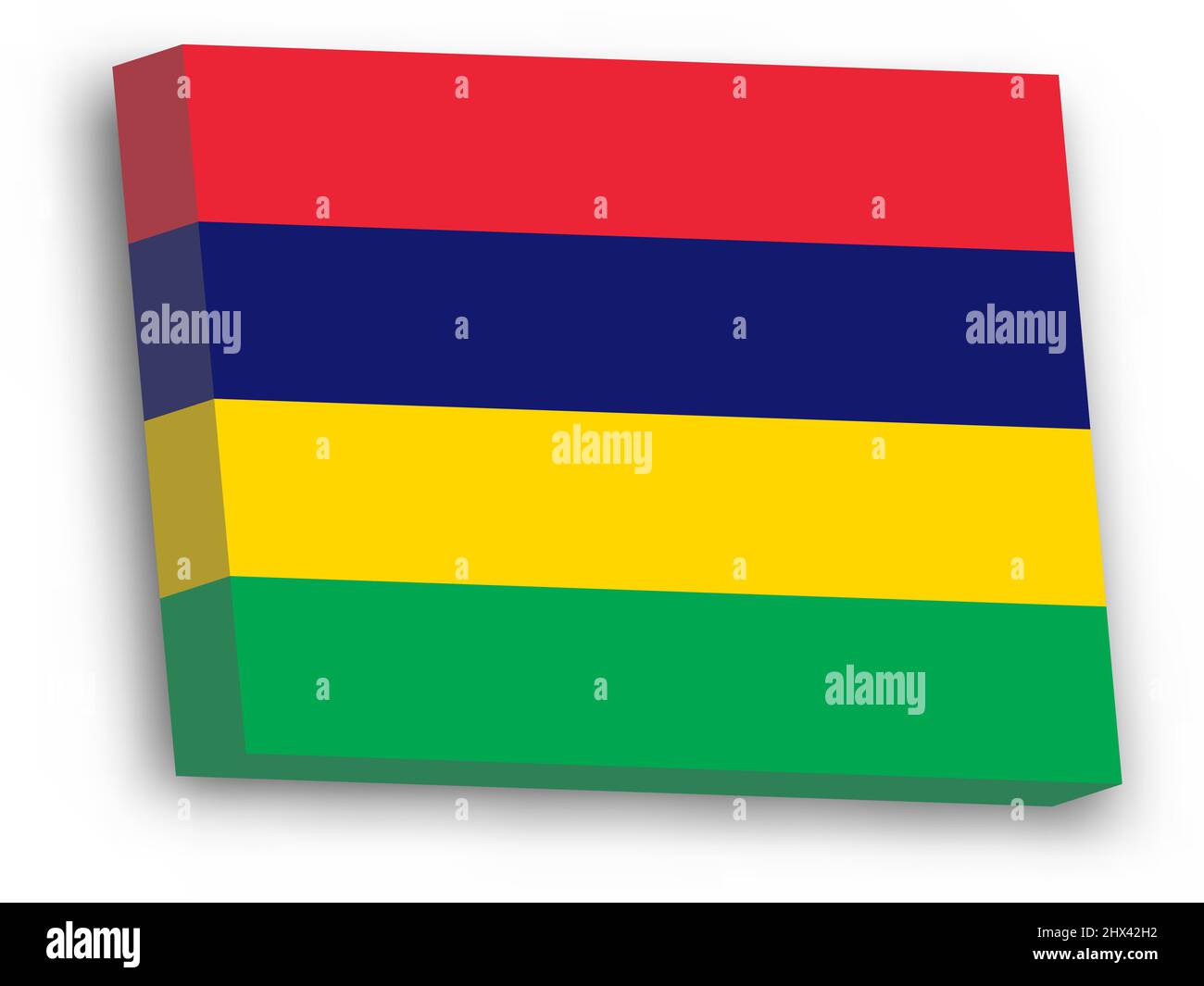 3D vector flag of Mauritius Stock Vector