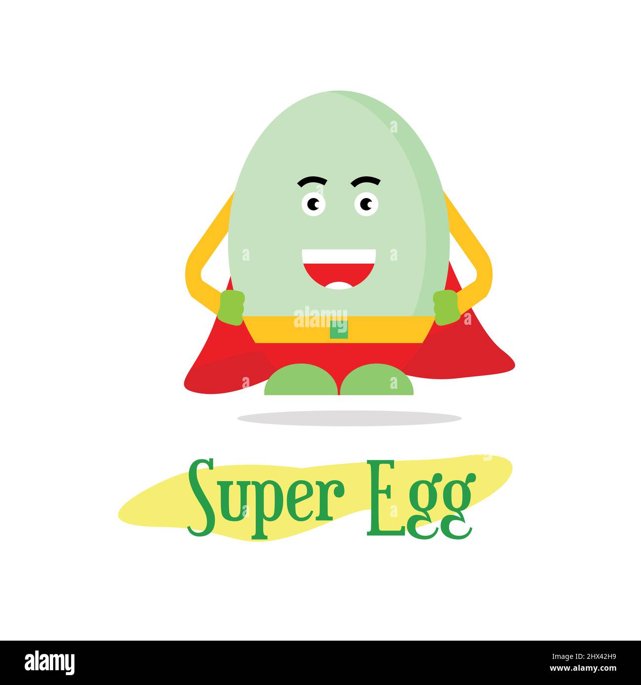 mascot super hero cheerful egg Stock Vector