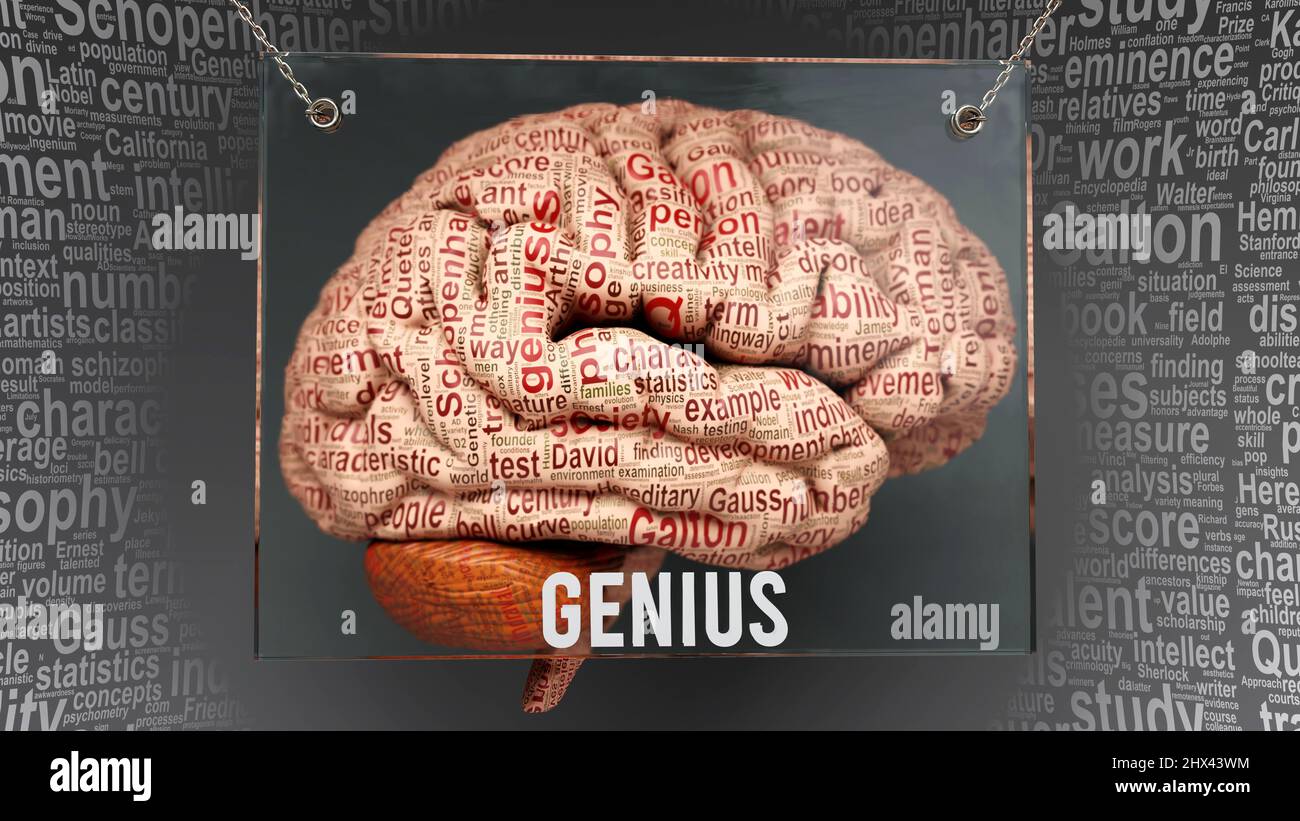 Genius anatomy its causes and effects projected on a human brain