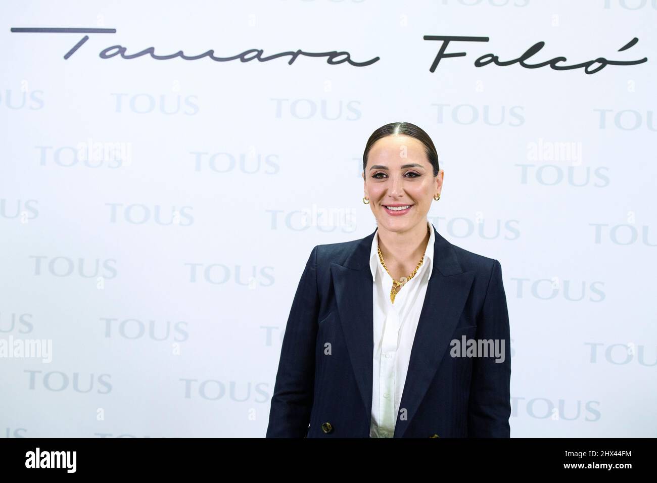 Madrid. Spain. 20220309,  Tamara Falco presents the new Tamara Falco x TOUS collection  at the Tous store on March 9, 2022 in Madrid, Spain Stock Photo