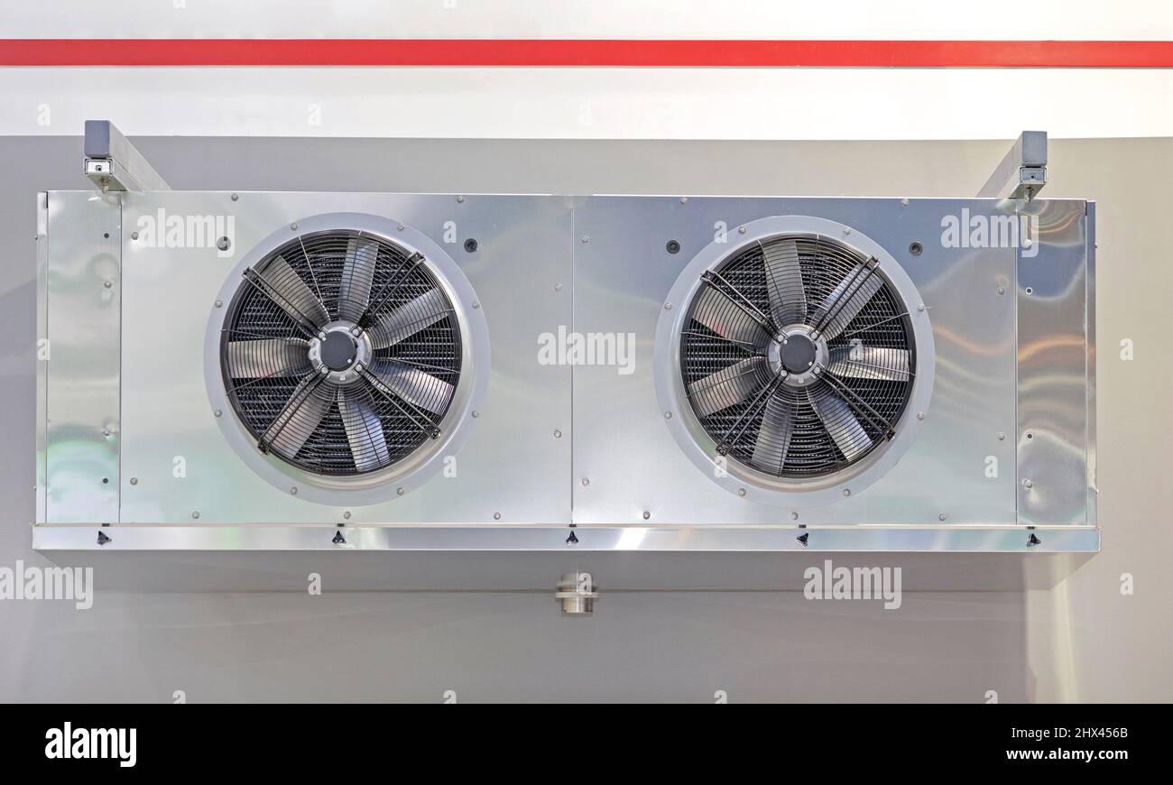 Industrial Cooling System in Refrigerated Warehouse Hvac Stock Photo ...