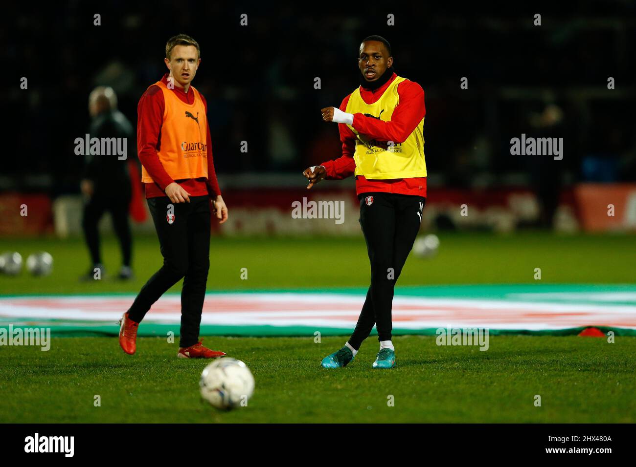 Rotherham United's Mickel Miller warms up during the Papa John's Trophy semi final match at Victoria Park, Hartlepool. Picture date: Wednesday March 9, 2022. Stock Photo