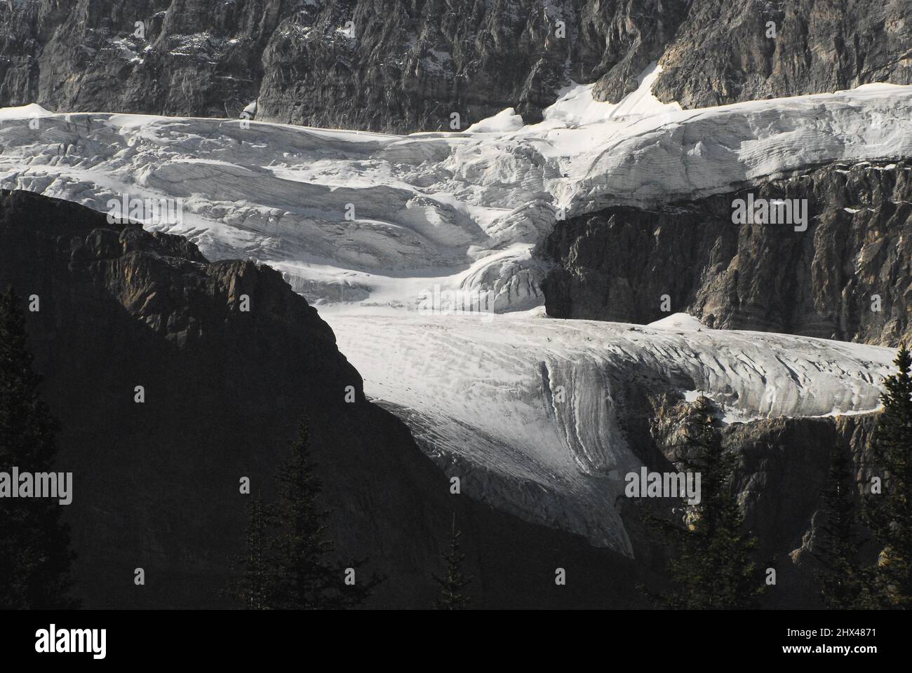 CLIMATE CHANGE  Close up of glaciers melting in the Rocky Mountains of Alberta, Canada. Stock Photo