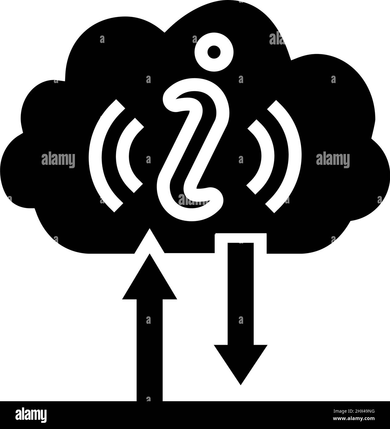 Cloud storage black glyph Stock Vector Images - Alamy