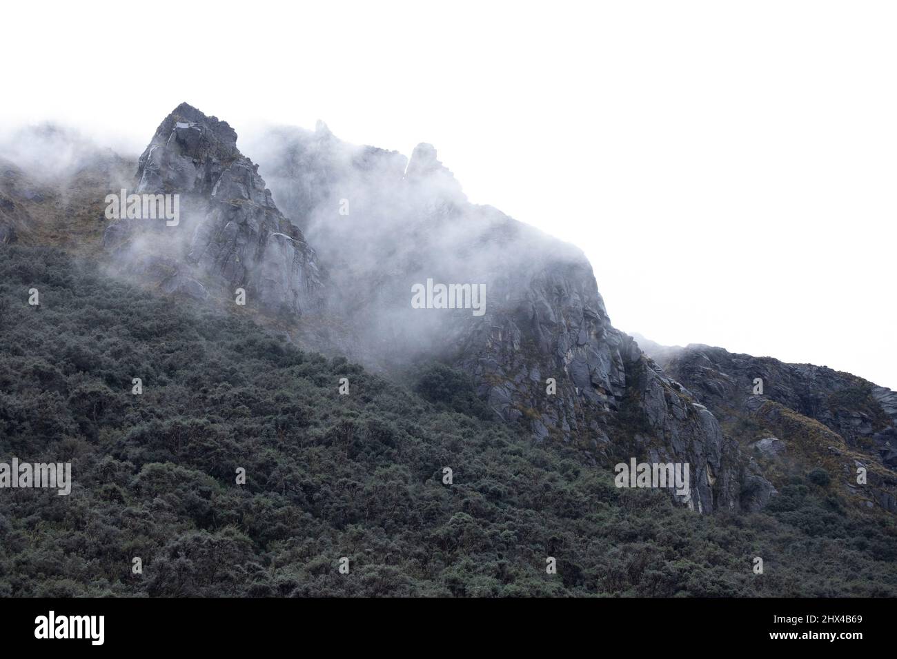 Montañas del Parque Nacional del Cajas Stock Photo