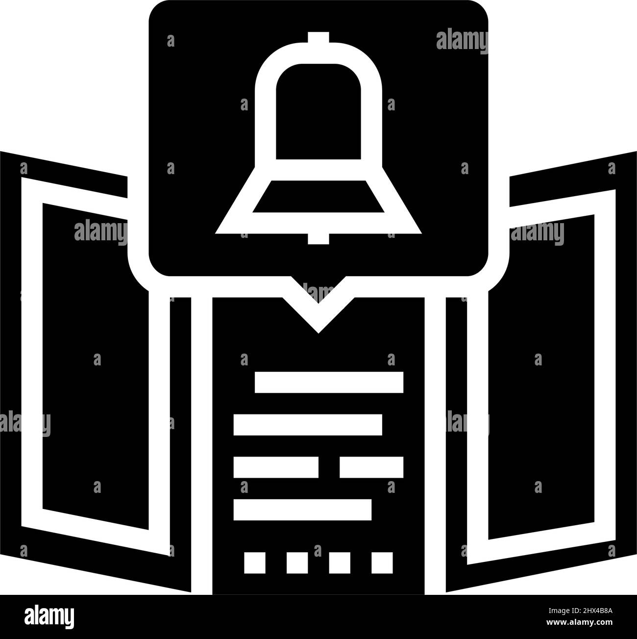 brochure with important information glyph icon vector illustration ...