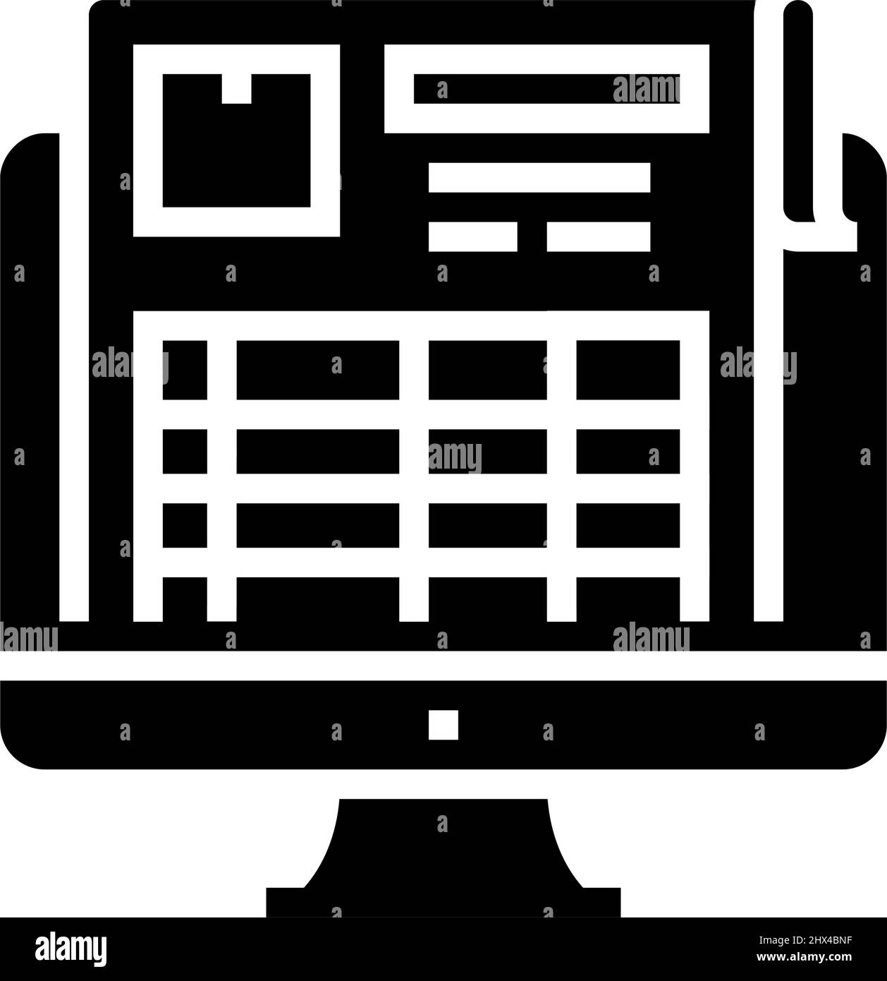 inventory report glyph icon vector illustration Stock Vector Image ...