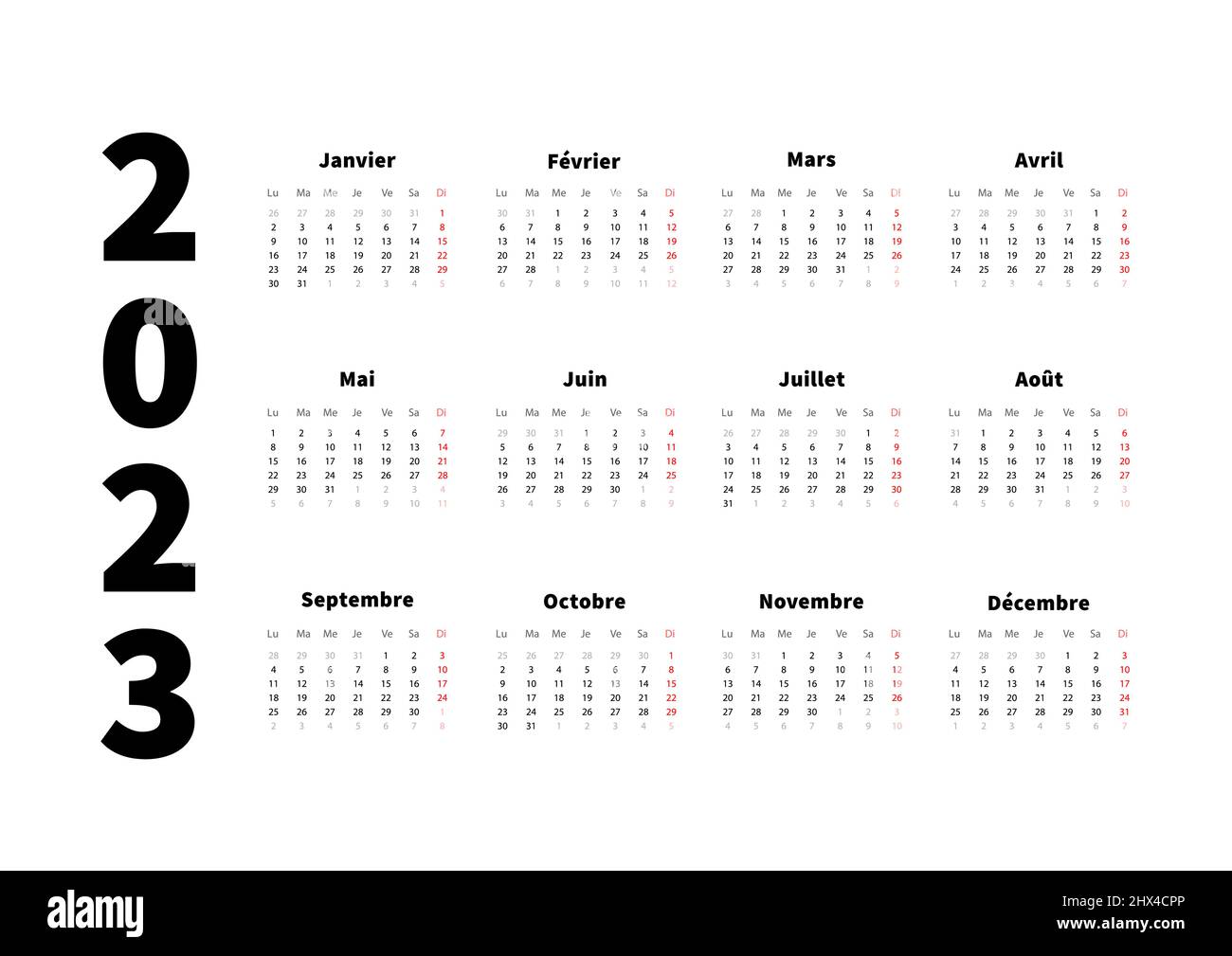 2023-2024-2025-2026-years-simple-horizontal-calendars-set-in-french-images-and-photos-finder