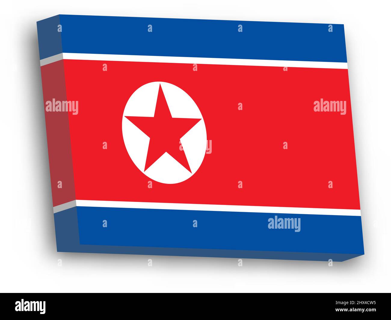 3D vector flag of North Korea Stock Vector