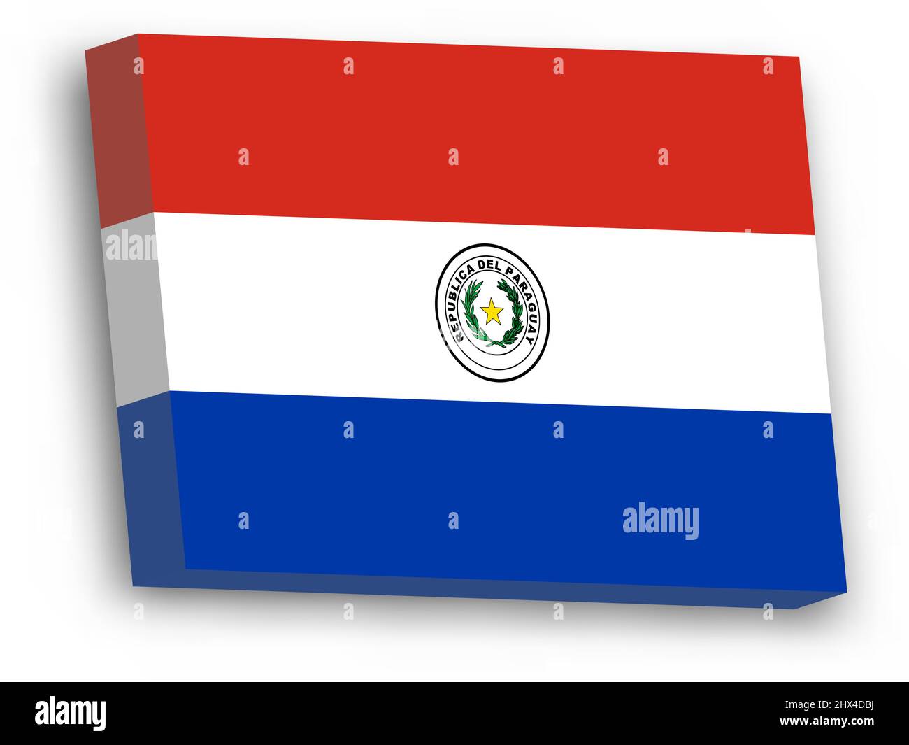 3D vector flag of Paraguay Stock Vector