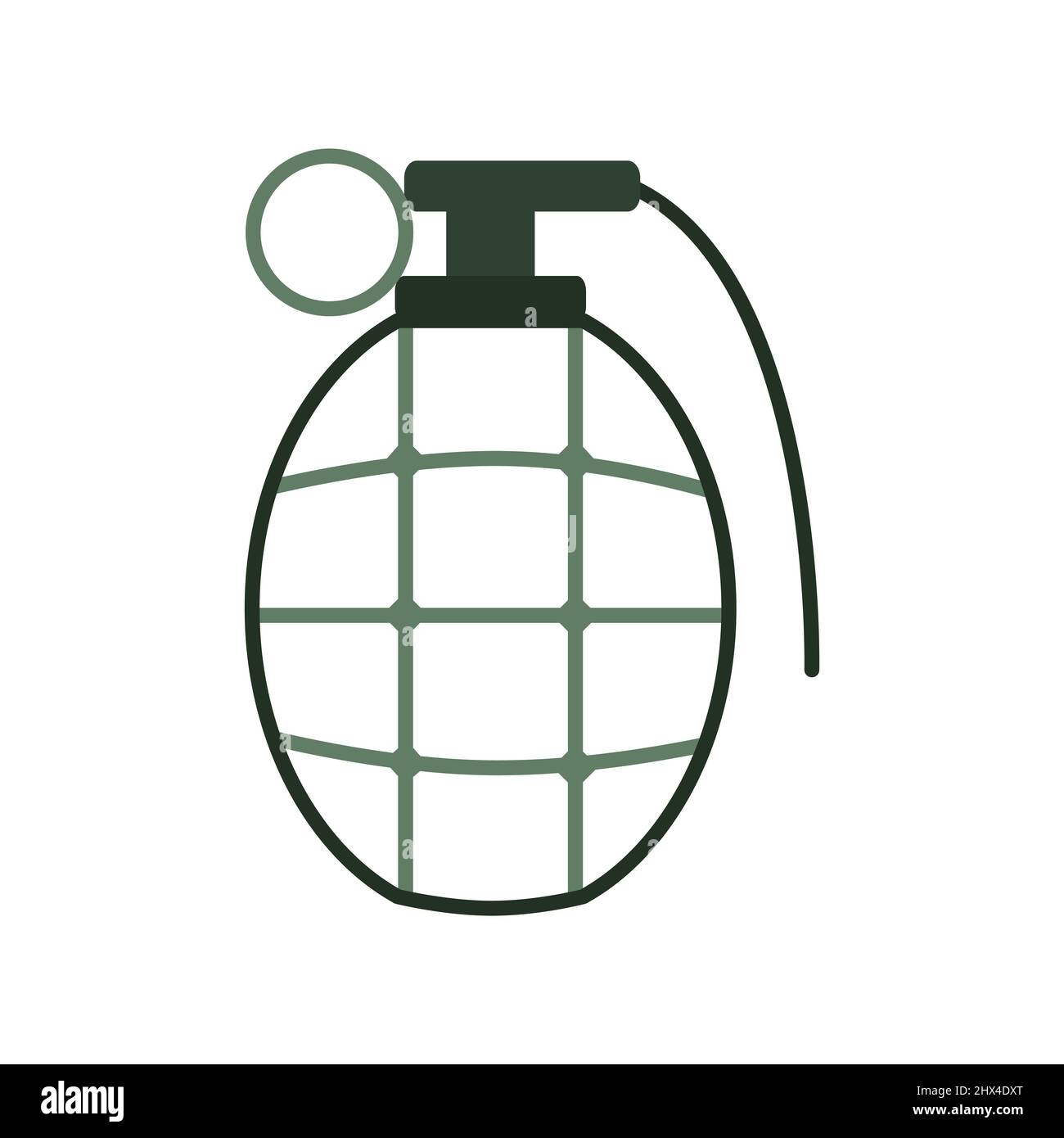 Vector illustration of cartoon grenade icon on white background Stock