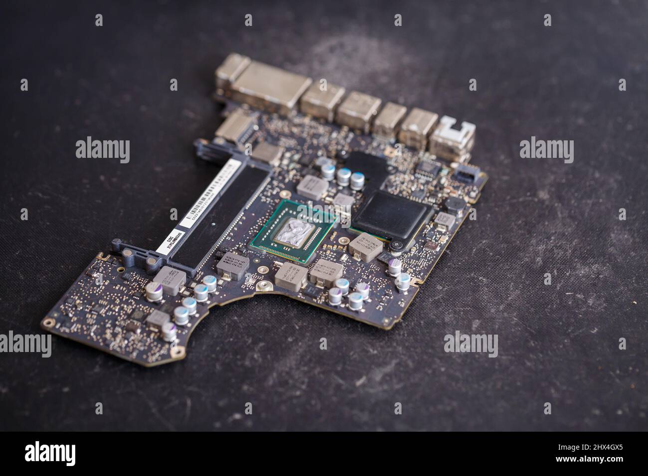 Professional computer and tablet repair shop or service. Close up of a