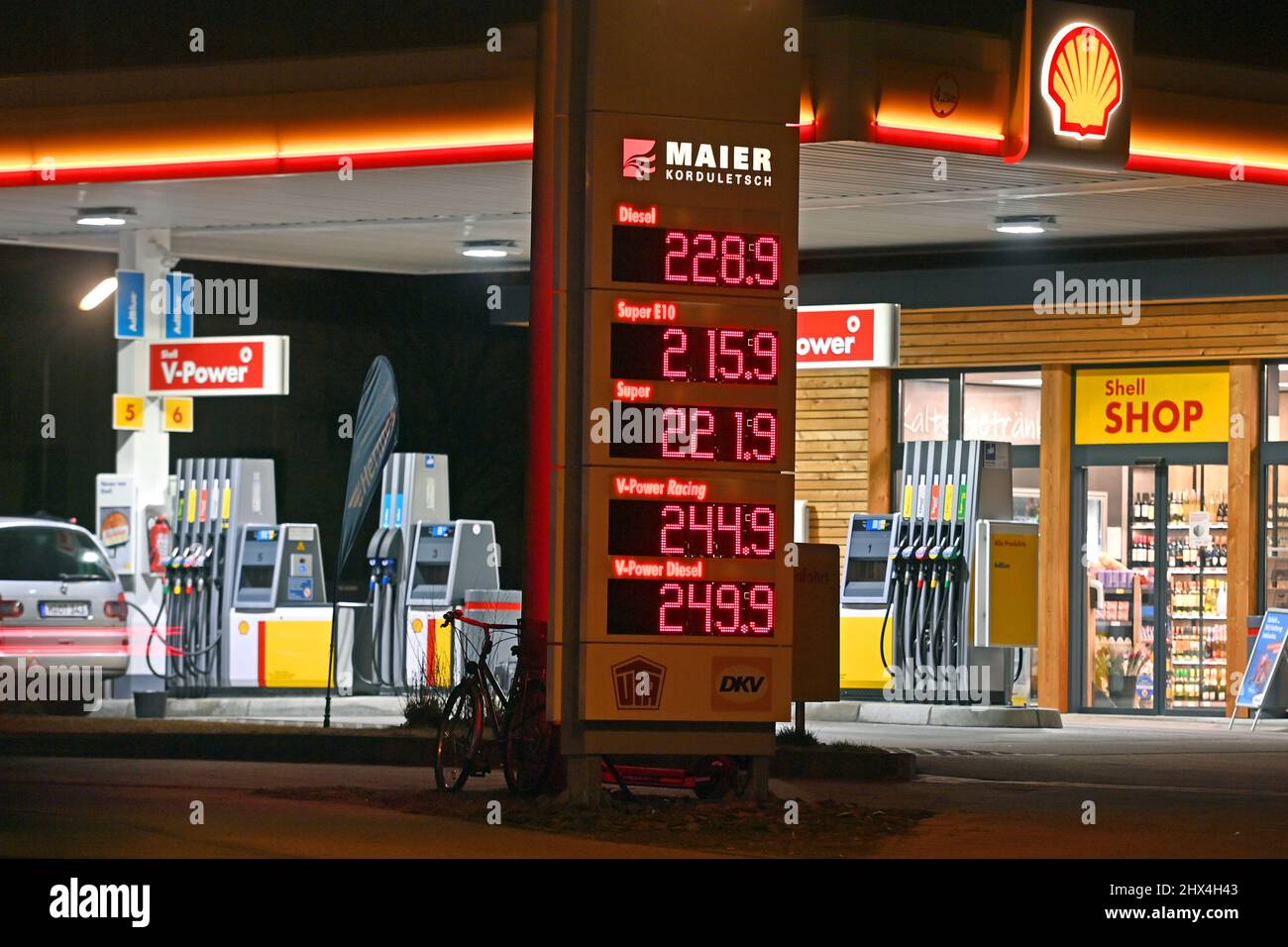 Fuel. 9th Mar, 2022. Diesel more expensive than Super! Gasoline prices