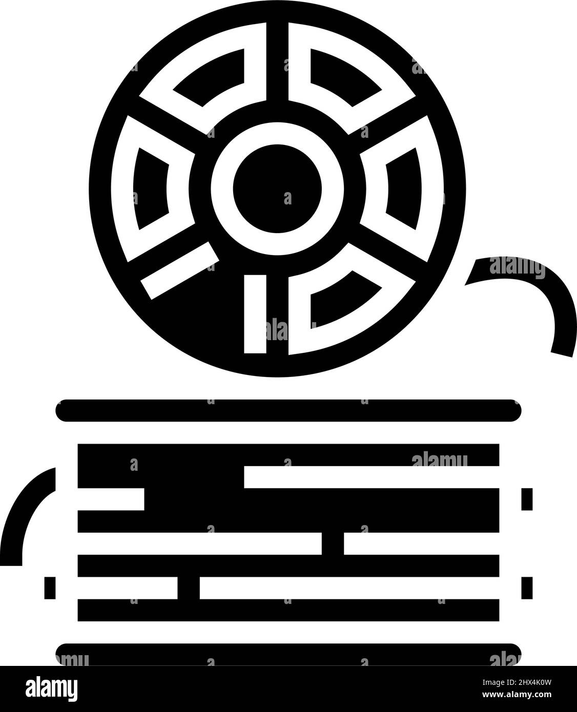 3d printer plastic glyph icon vector illustration Stock Vector Image ...