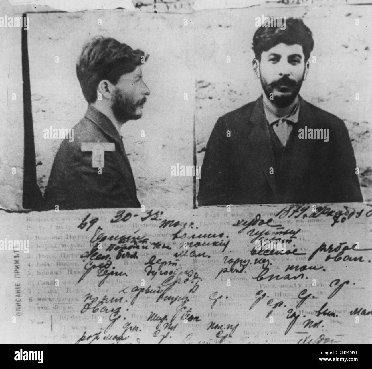 'Mugged' By Czar's Police -- This unflattering picture of Joseph Stalin was made years ago by the Czar's secret police. They caught up with Joe six times, sending him off to bleak Siberia each time. Stalin escaped five times. The last time they kept close watch on him and he had to wait four year for the 1917 revolution to free him. November 29, 1941. (Photo by ACME). Stock Photo
