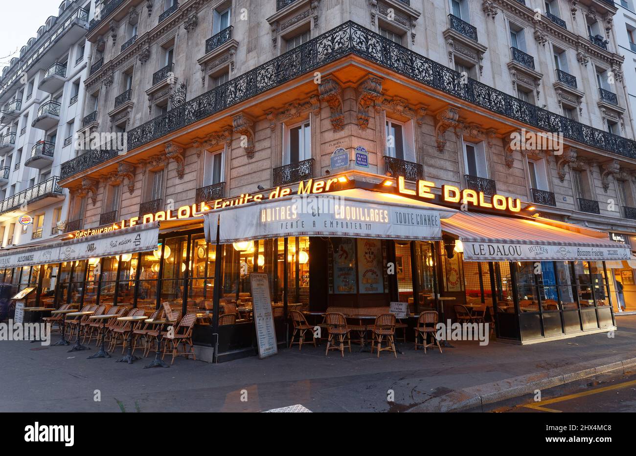 The traditional French seafood restaurant Le Dalou located at Nation ...