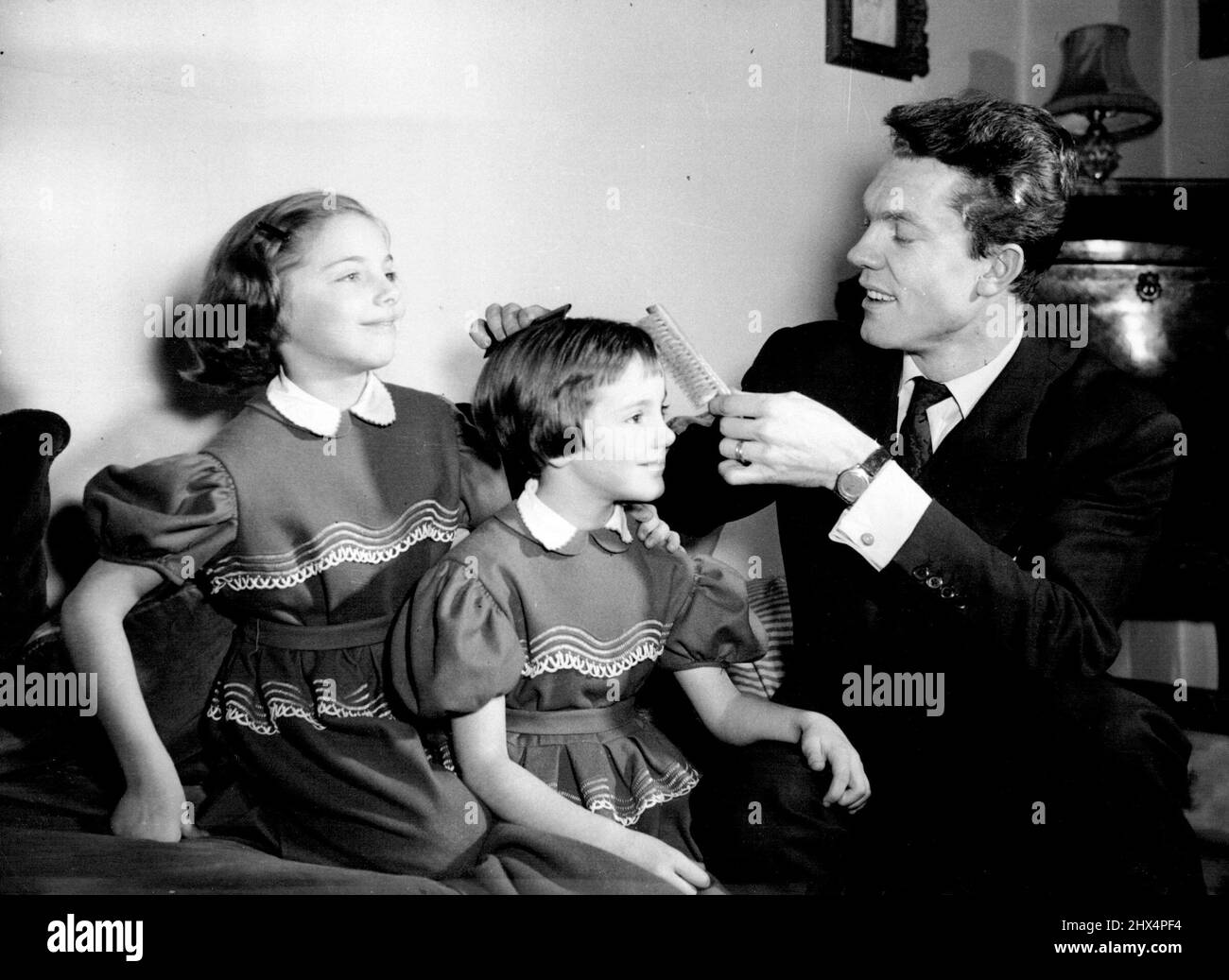 Rene with Daughter's, Eveline (left) and Darielle. January 28, 1955 ...