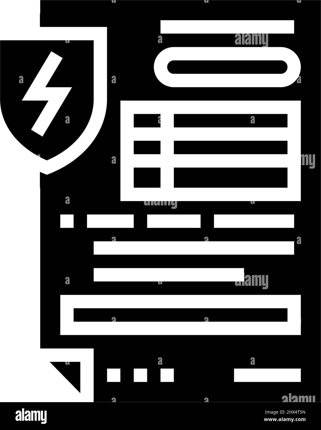 electrical safety certificate glyph icon vector illustration Stock