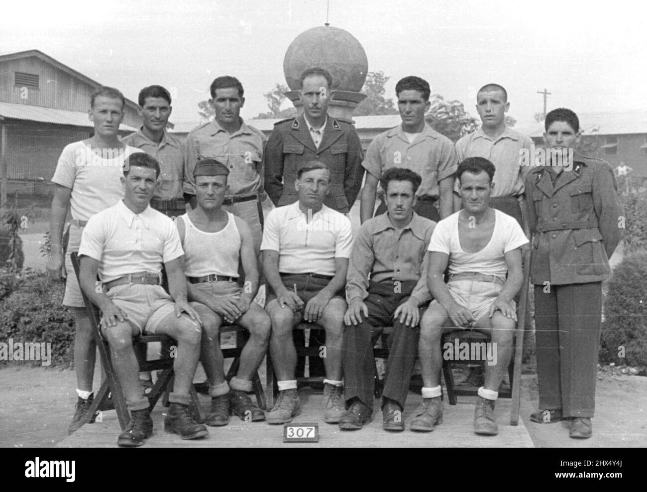 Italian Pows at Cowra PW camp. February 06, 1944. (Photo by Australian War Memorial). Stock Photo