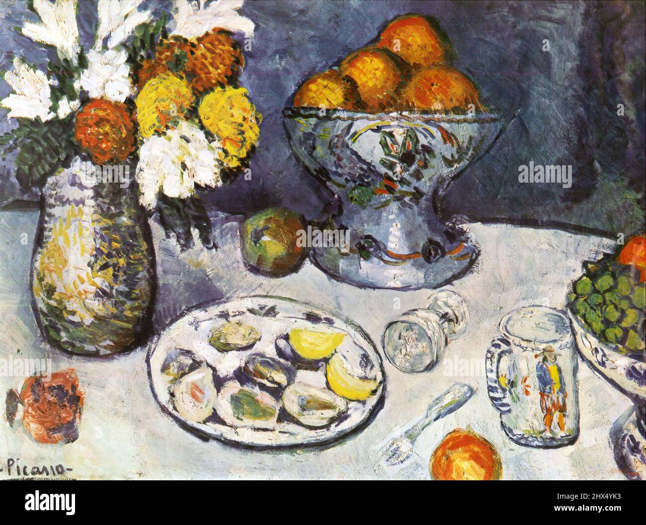 Pablo Picasso, Nature morte (Le dessert) (1901), Still life (The dessert), Stillleben (Dessert), Bodegón (postre), Martwa natura (deser), 巴勃羅·畢卡索, Stock Photo