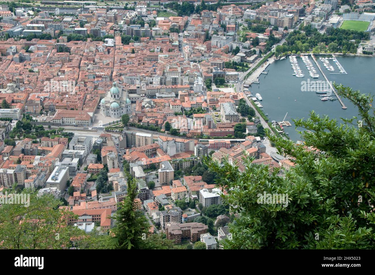 Back Roads Northern Italy - Drive 4, Back Roads Northern Italy, Italy, Lombardy, Lake Como, Como, view of city from Brunate Stock Photo