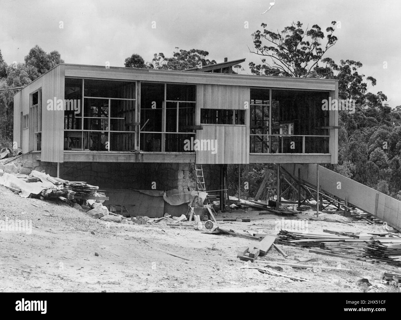 Harry Seidler's new home. January 03, 1949. Stock Photo