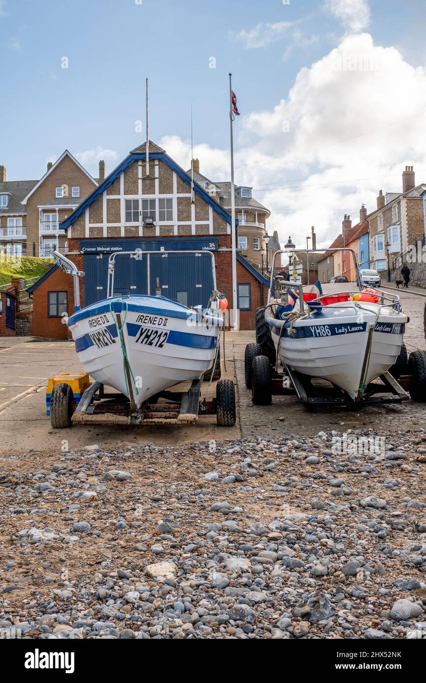Fishing in the seaside town of Cromer on the North Norfolk coast Stock