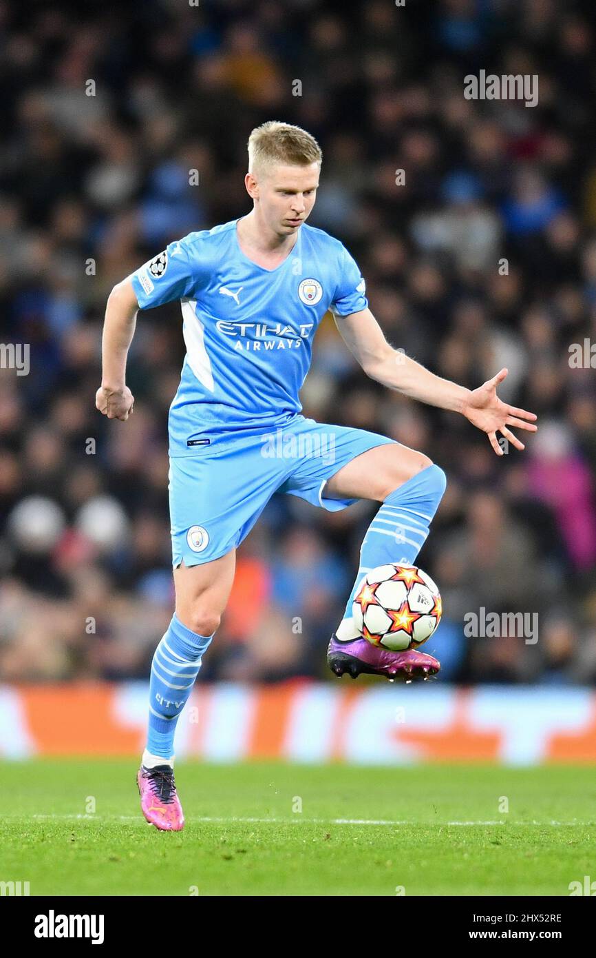 Oleksandr Zinchenko #11 of Manchester City during the game Stock