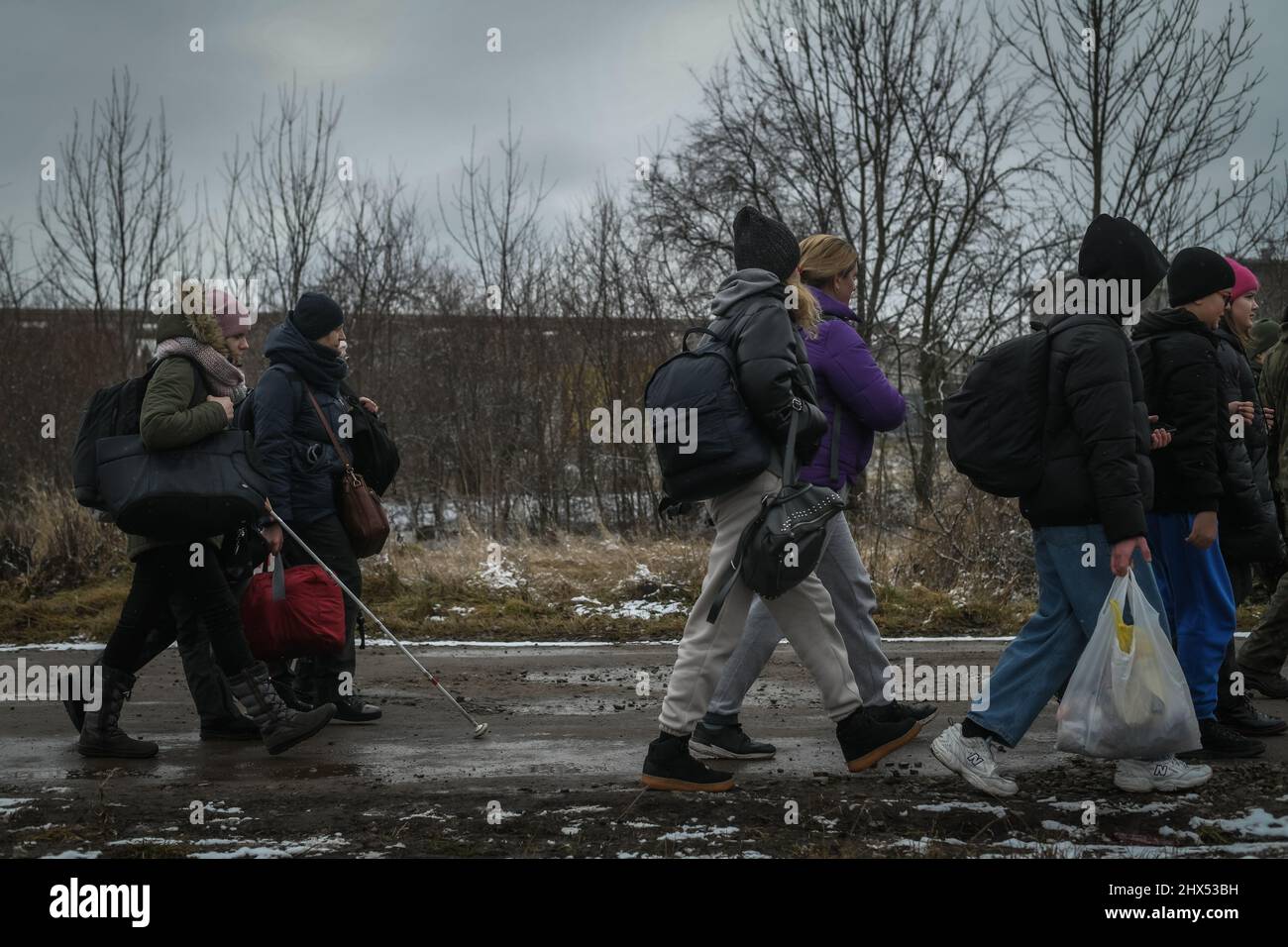 Ukraine. 09th Mar, 2022. Medyka, Poland, March 9, 2022 refugees from Ukraine arrive at the