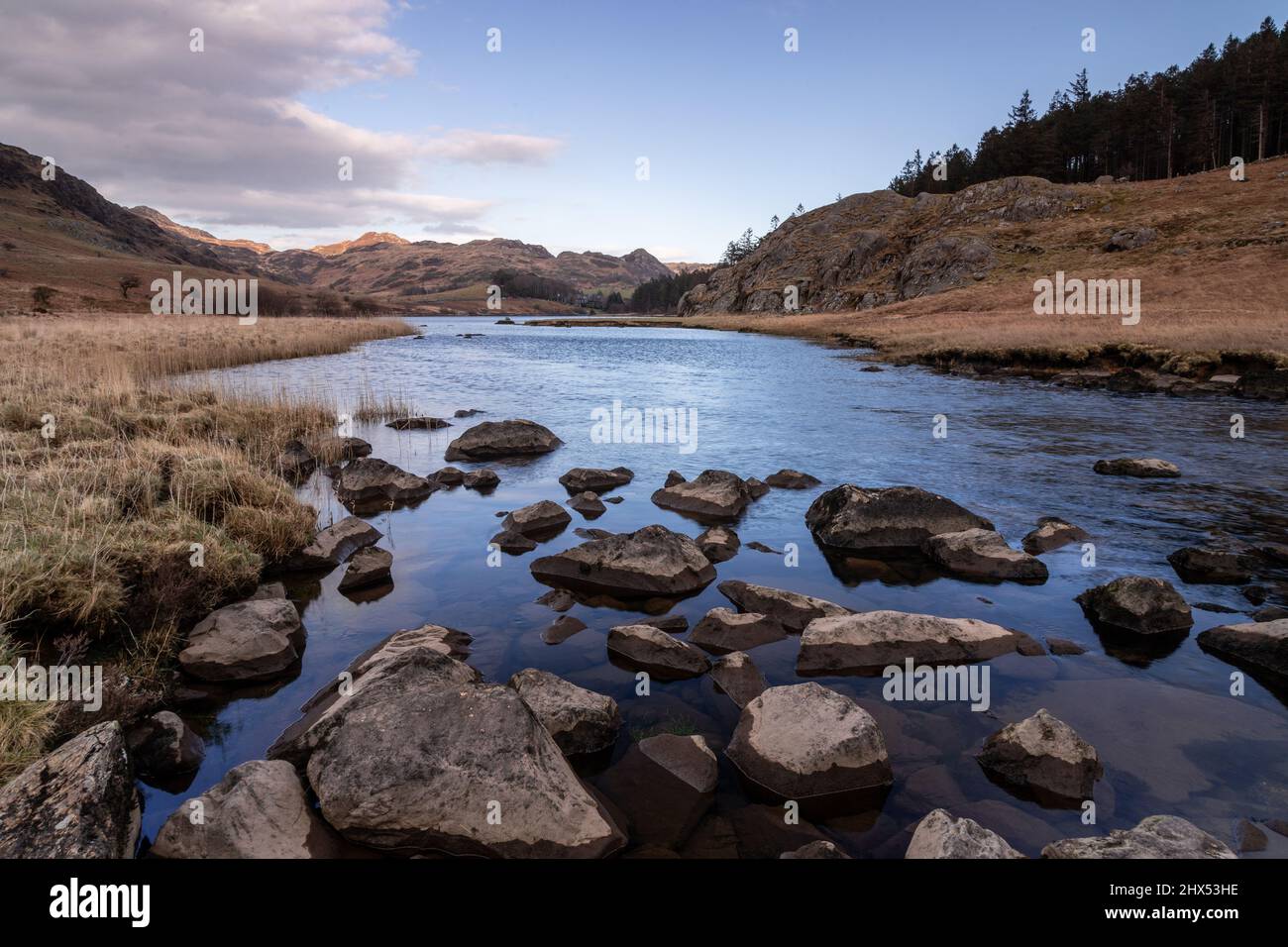 Llyn Mymbyr shoreline, Snowdonia, North Wales Stock Photo