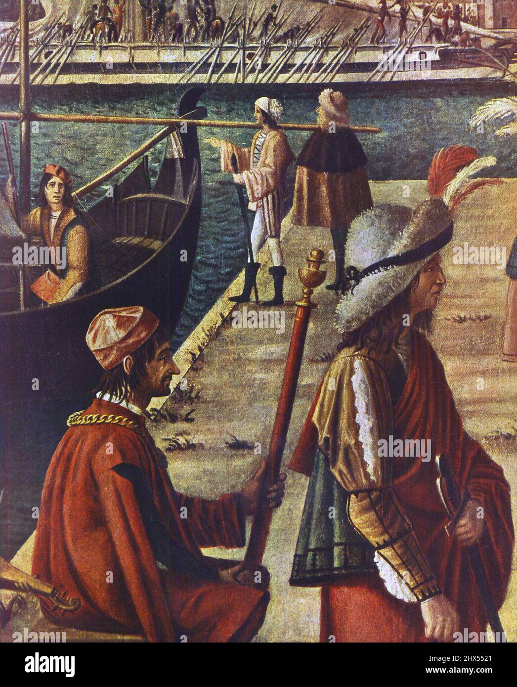 Vittore Carpaccio, Return of the Ambassadors (fragment), Rückkehr der englischen Gesandten (Ausschnitt), Ritorno Degli ambasciatori, 维托雷·卡帕齐奥 Stock Photo