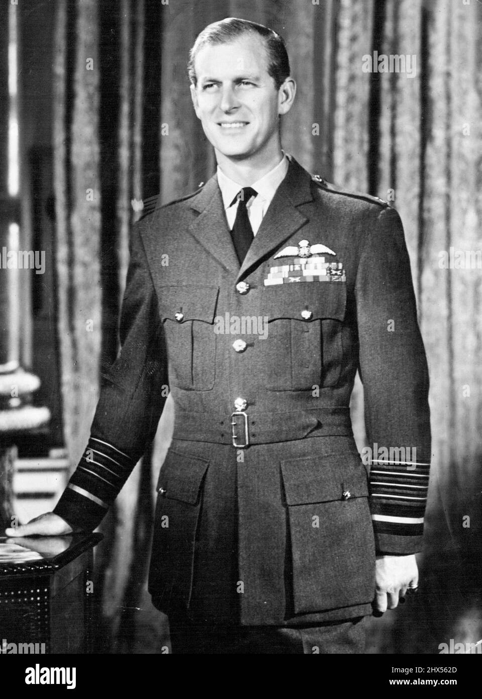 Duke of Edinburgh - Portraits - Air Force Uniforms. March 20, 1955. (Photo by Paul Popper Ltd.). Stock Photo