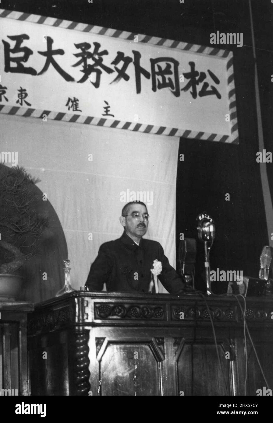 Yosuke Matsuoka - Japan Foreign Minister. May 27, 1946. Stock Photo