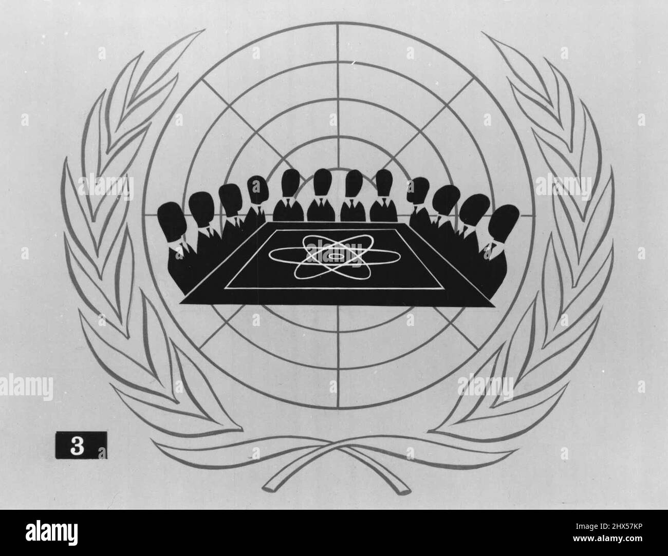 Atomic Energy - Problems Of International Control. The commission began its work by formulating its rules and setting up Committees. During its meetings, which extended over a period of two years all its members made known their opinions on how to deal with the problems raised. April 12, 1949. (Photo by Official United Nations). Stock Photo