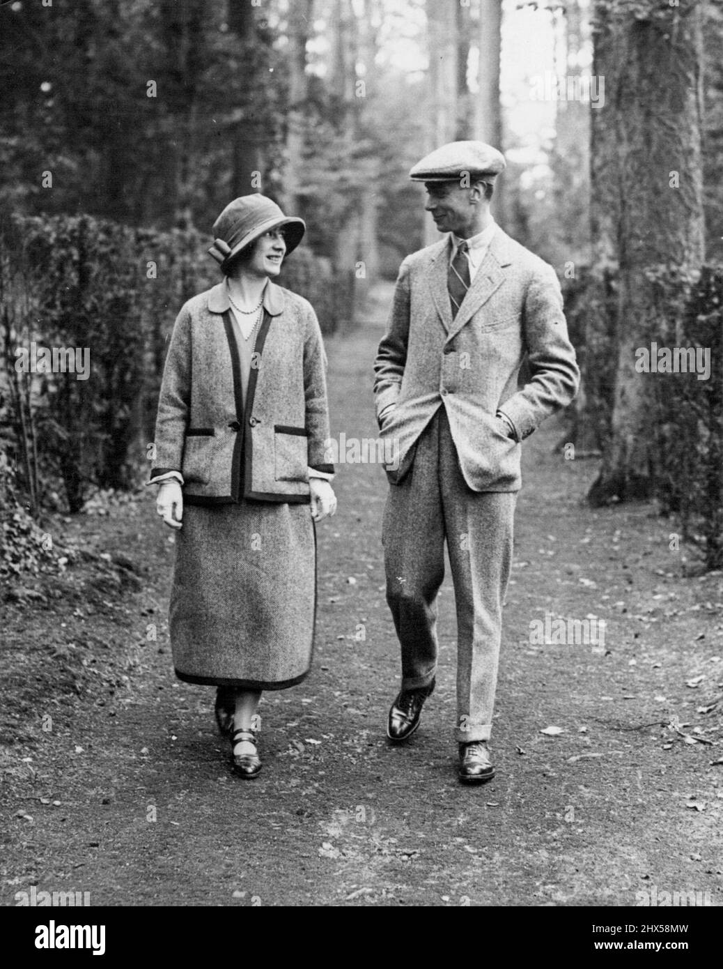 The King and Queen then the Duke and Duchess of York take a stroll