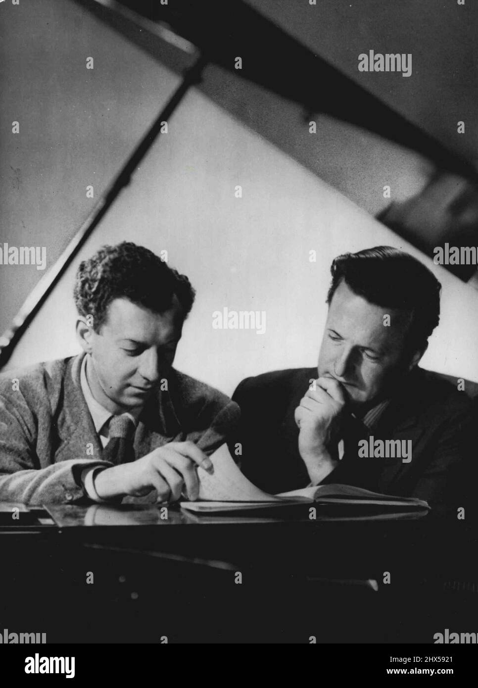 Benjamin Britten British Composer and Peter Pears Singer. April 07, 1952. (Photo by Camera Press). Stock Photo