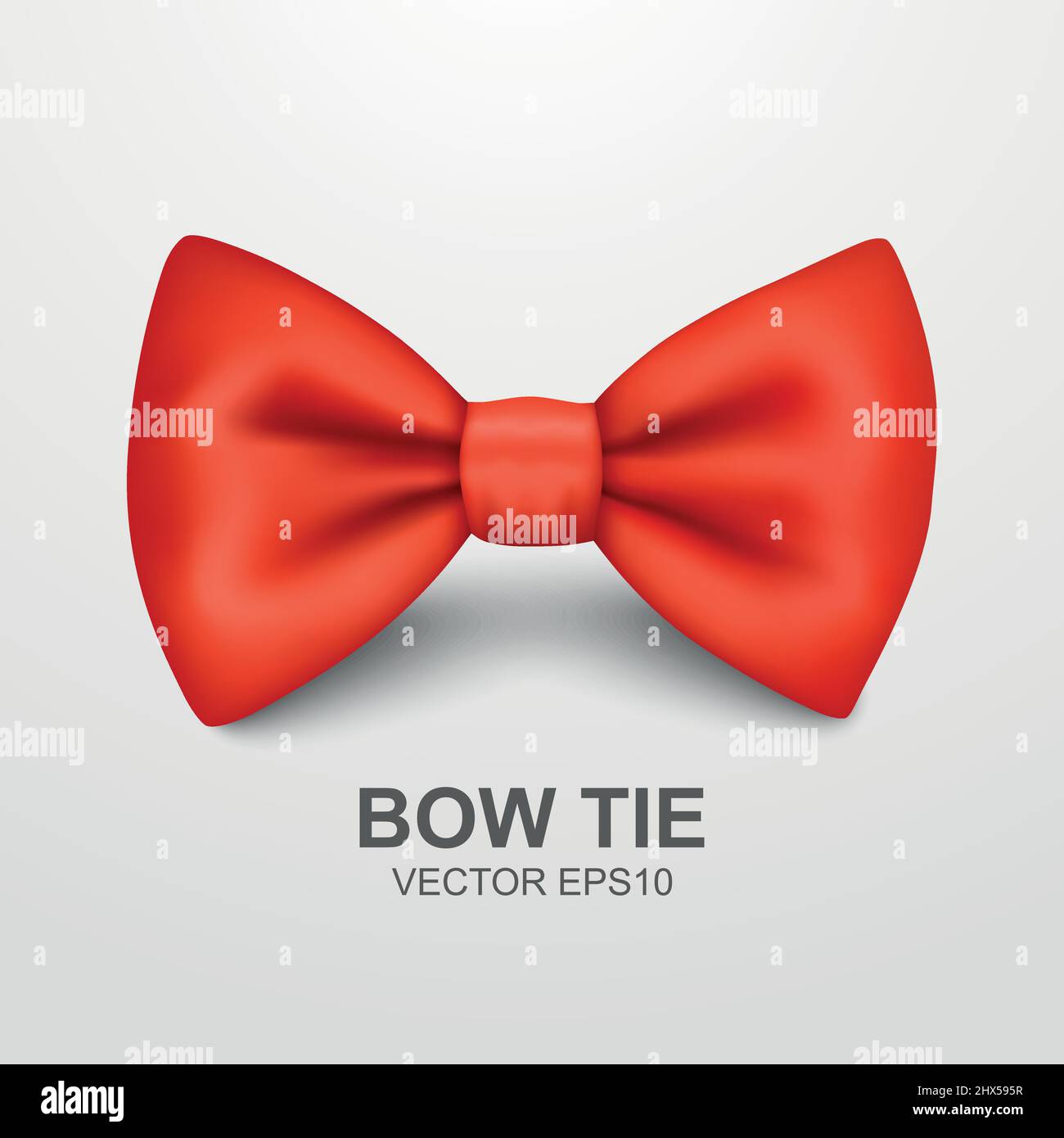 Vector 3d Realistic Red Bow Tie Icon Closeup Isolated on White ...