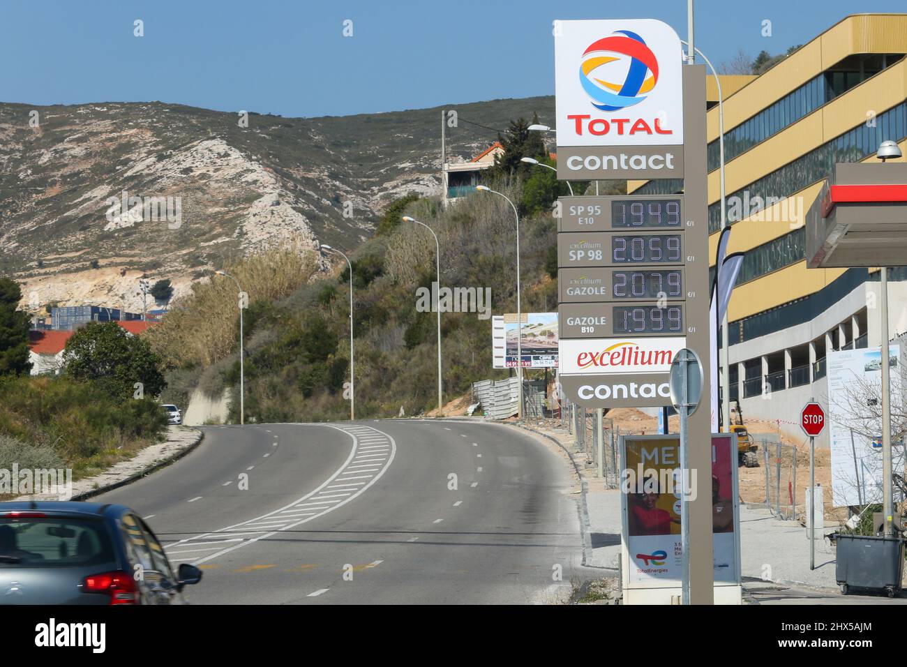 Marseille, France. 7th Mar, 2022. Fuel prices in France have reached