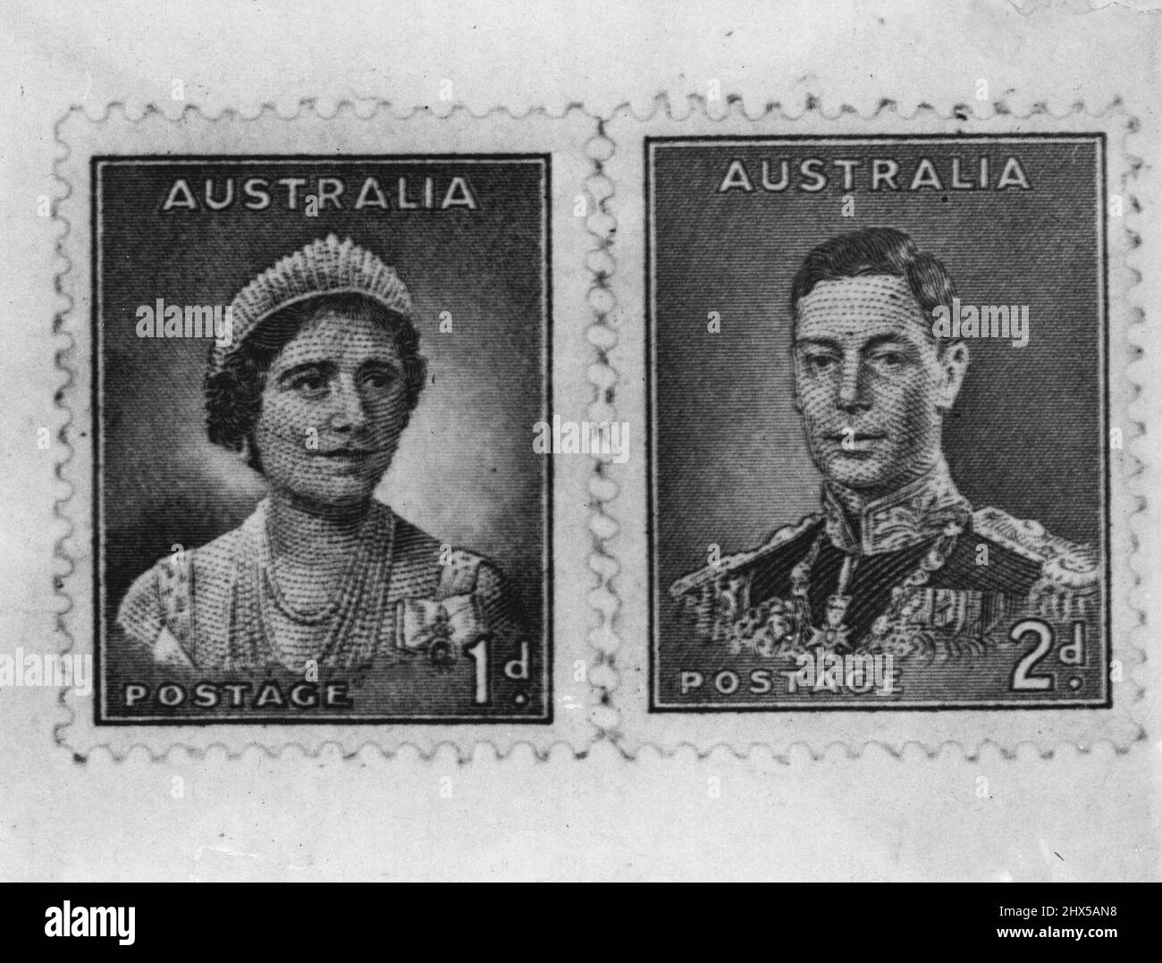 New Stamps The new Australian stamps portraying the heads of King VI. and Queen