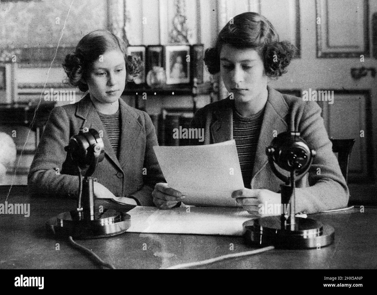 Princess Elizabeth Makes First Broadcast. Princess Elizabeth with her