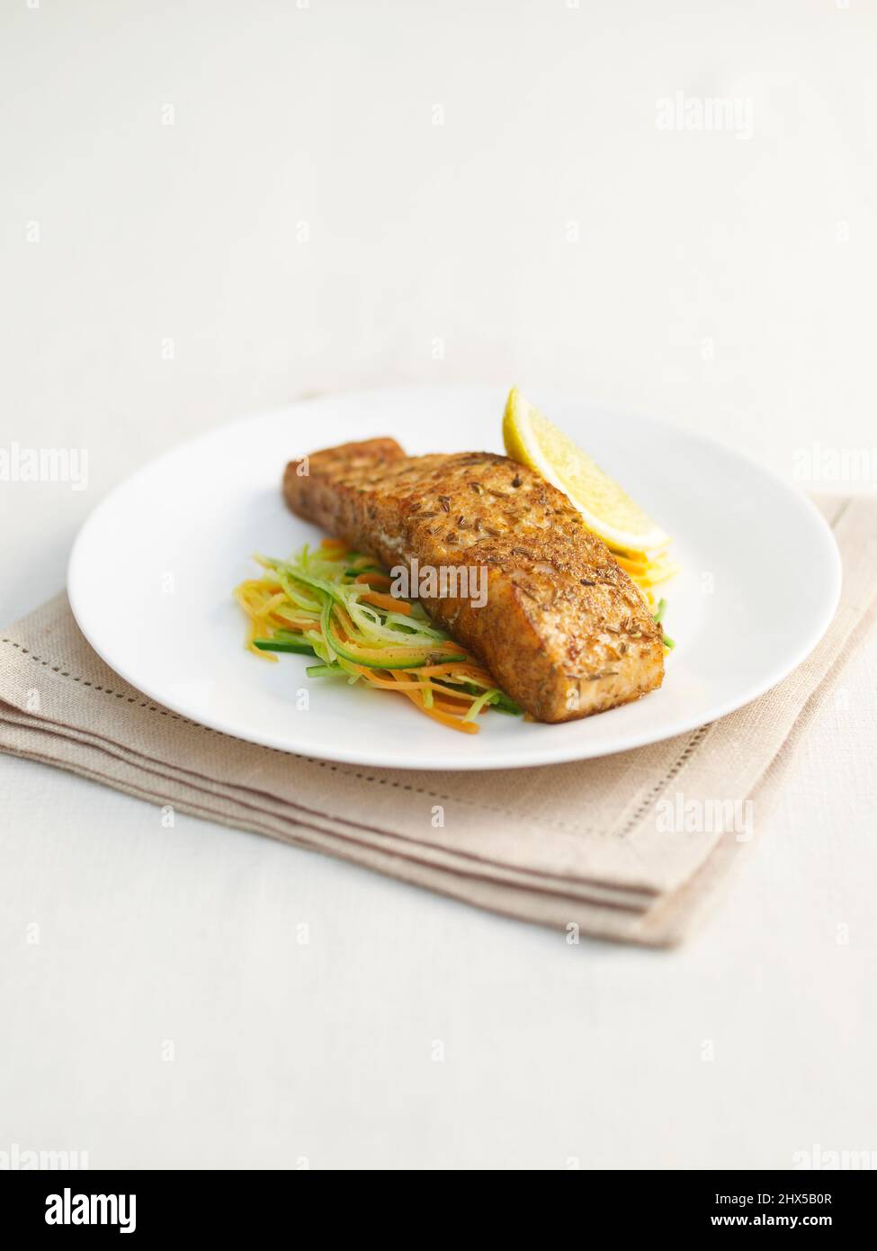 Five spice fillet of salmon Stock Photo