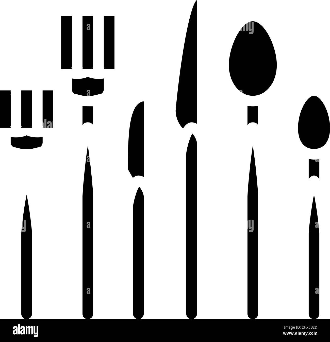 silverware utensil glyph icon vector illustration Stock Vector Image ...