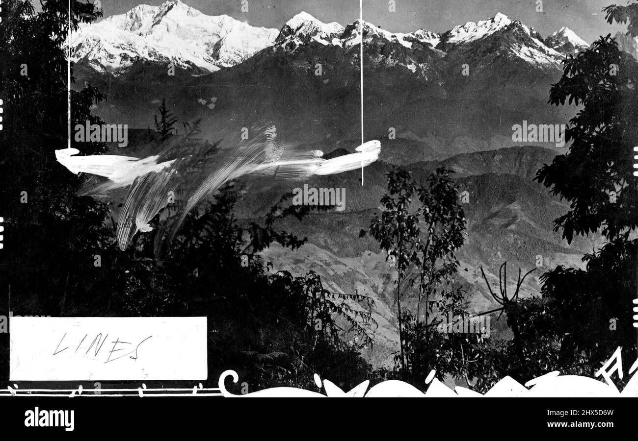 The Kanchenjunga from Darjeeling. June 8, 1955. Stock Photo