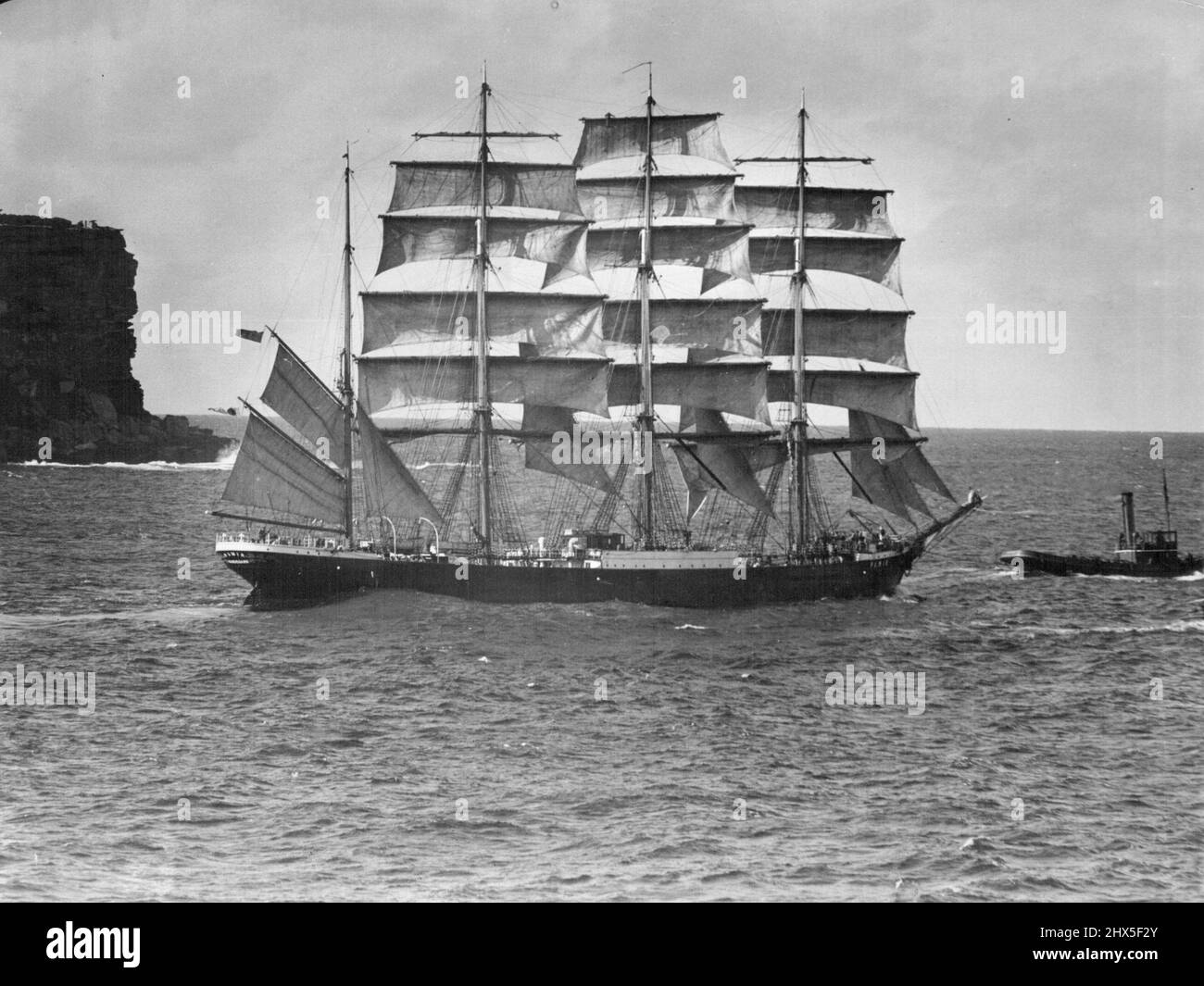 'Pamir' - German Naval Training Vessel Sunk 1957 - Merchant Shipping. April 14, 1947. Stock Photo