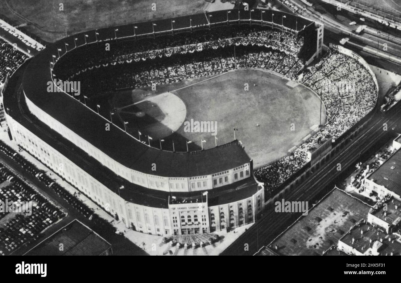 Yankee Stadium New York Yankees 1956 vs Baltimore Interior View Postcard