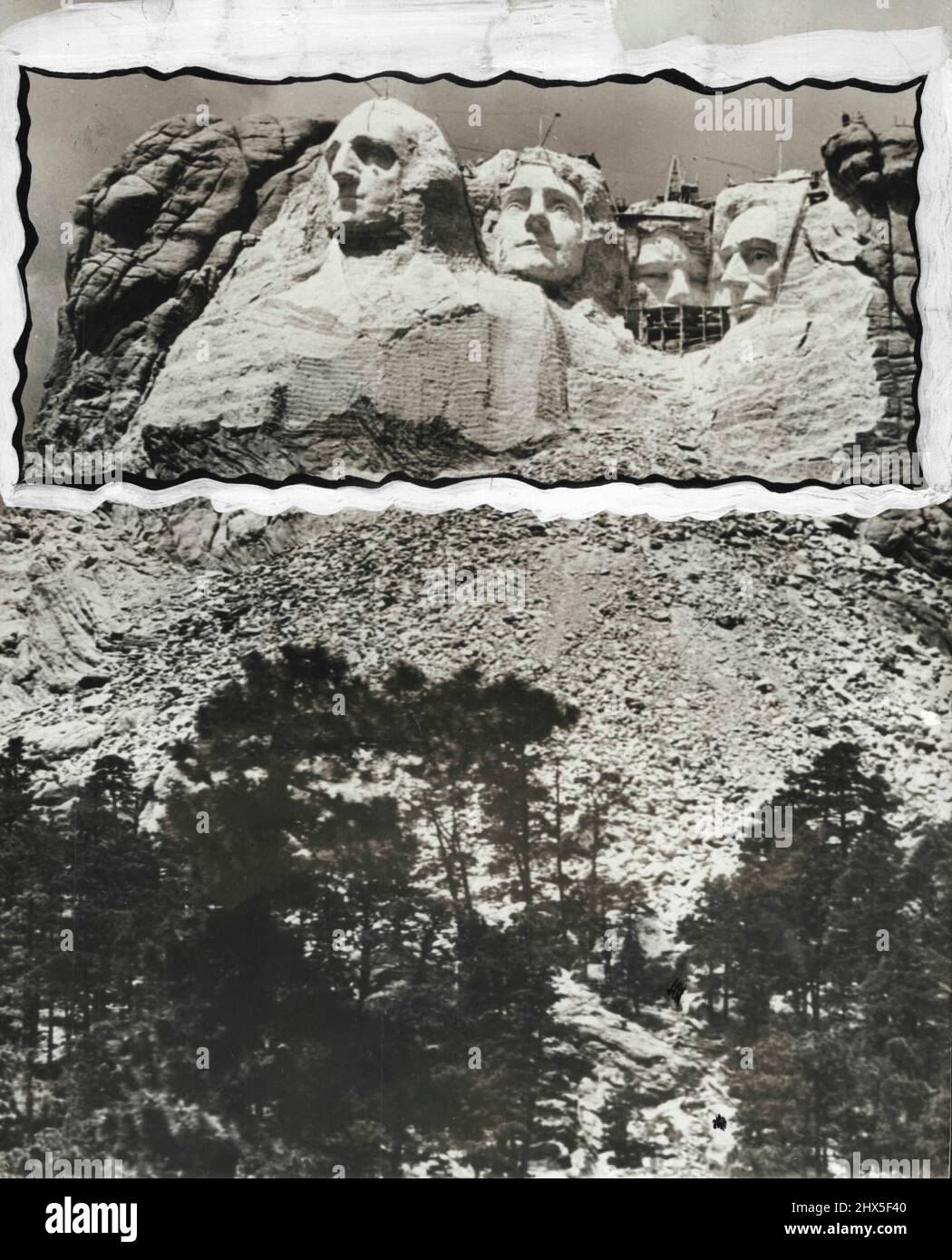 Mount Rushmore South Dakota Ave of Flags Postcard President George Washington 
