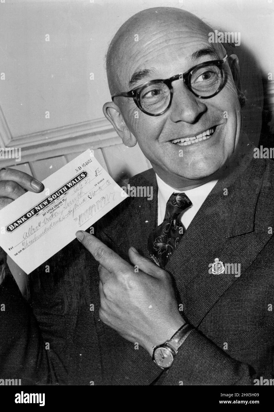 Mr. V. Smith Told by a Sydney insurance company manager 34 years ago that he was dead, a Melbourne man this week realised on his life policy. The man, Mr. Victor Smith, managing director of a Melbourne racing newspaper, took out the policy with £20 he won on a race double before leaving to fight with the first AIF in France. When he returned to Australia in 1918 he called at the office to Day up his premium. The manager told him he was dead, that the policy had been terminated and a cheque for £204 made out in full settlement. Mr. Smith, who was a nephew of the late Sir James Joynton Smith, Stock Photo